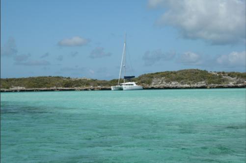 anchoring at Allens Cays